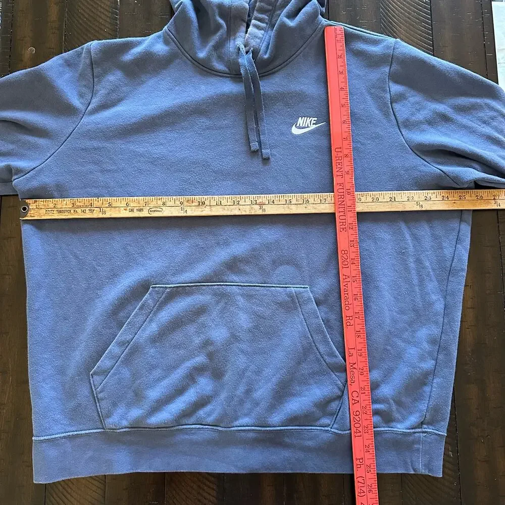 Nike‎ Blue Hoodie Pullover Sweater Swoosh Logo Men's Size XL Basic